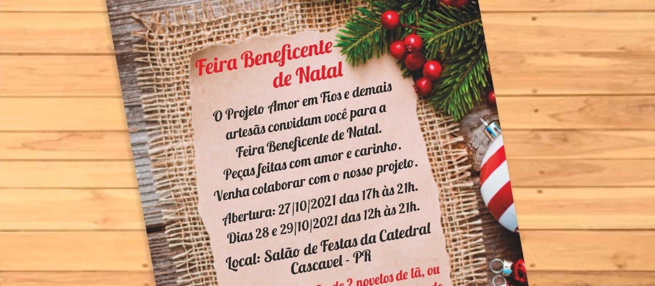Projeto Amor em Fios promove Feira Beneficente de Natal em Cascavel