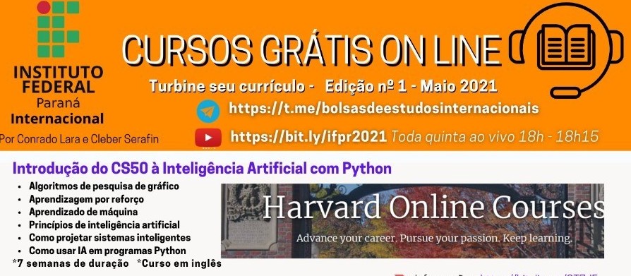 Projeto do IFPR oferece cursos on line  gratuitos 