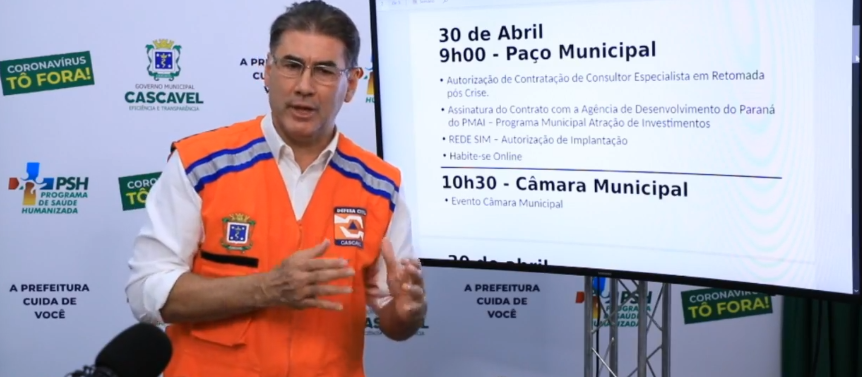 Prefeito de Cascavel anuncia pacote de retomada econômica