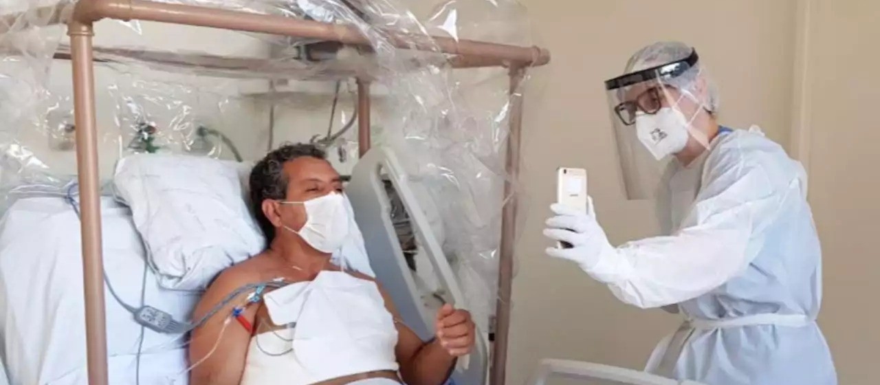 Visitas virtuais acolhem famílias e ajudam na recuperação de pacientes no Huop