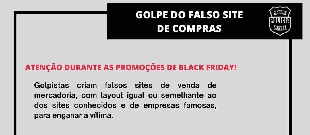 Polícia Civil alerta sobre golpe do falso site de compras