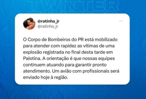 Governo do Paraná encaminha avião com profissionais de socorro para Palotina