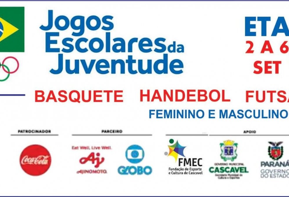 Cascavel recebe etapa regional dos Jogos Escolares da Juventude 2019