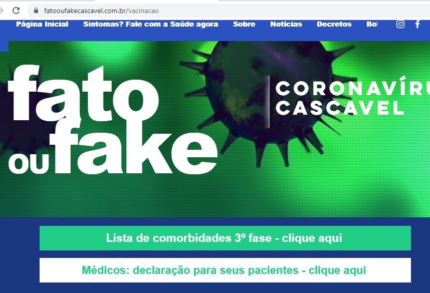 Cascavel é destaque em transparência da vacina contra a Covid-19 em avaliação do Tribunal de Contas