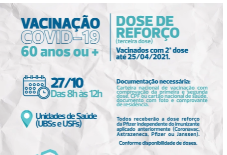 Cascavel terá aplicação da dose de reforço nesta quarta-feira