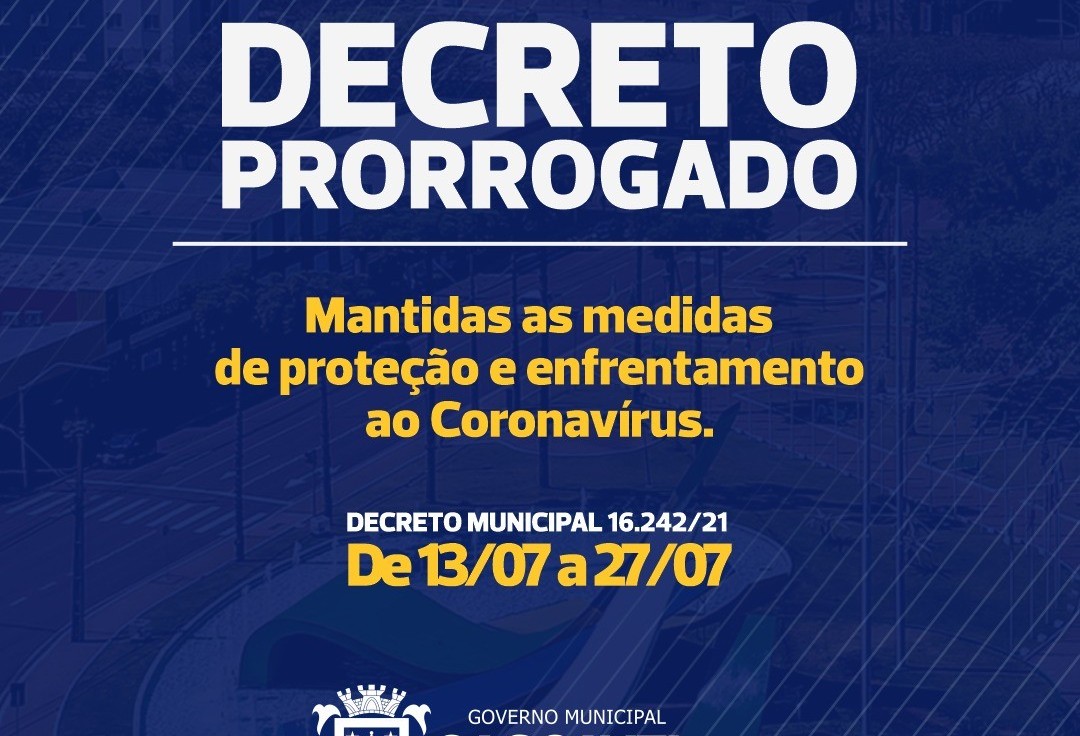 Decreto de combate ao coronavírus é prorrogado