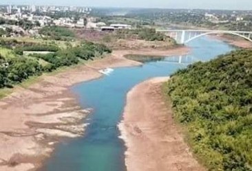 Nível do Rio Paraná está abaixo do normal na região de Foz do Iguaçu 