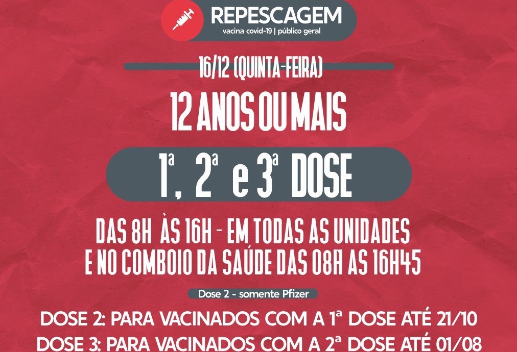 Vacinação continua nesta quinta-feira (16)