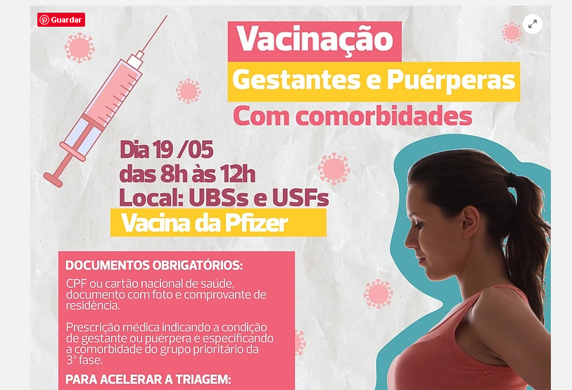 Cascavel abre vacinação de gestantes e puérperas sem comorbidades