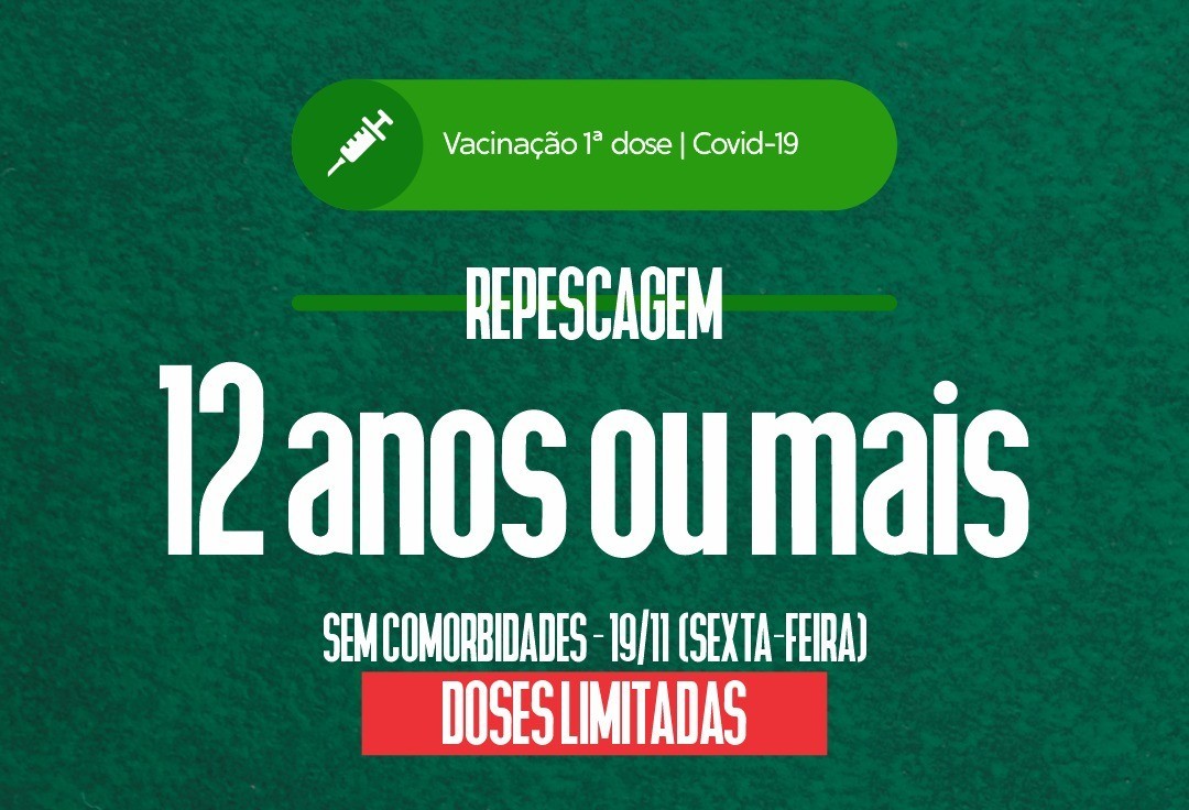 Sexta-feira terá repescagem da 1ª dose em nove unidades de saúde